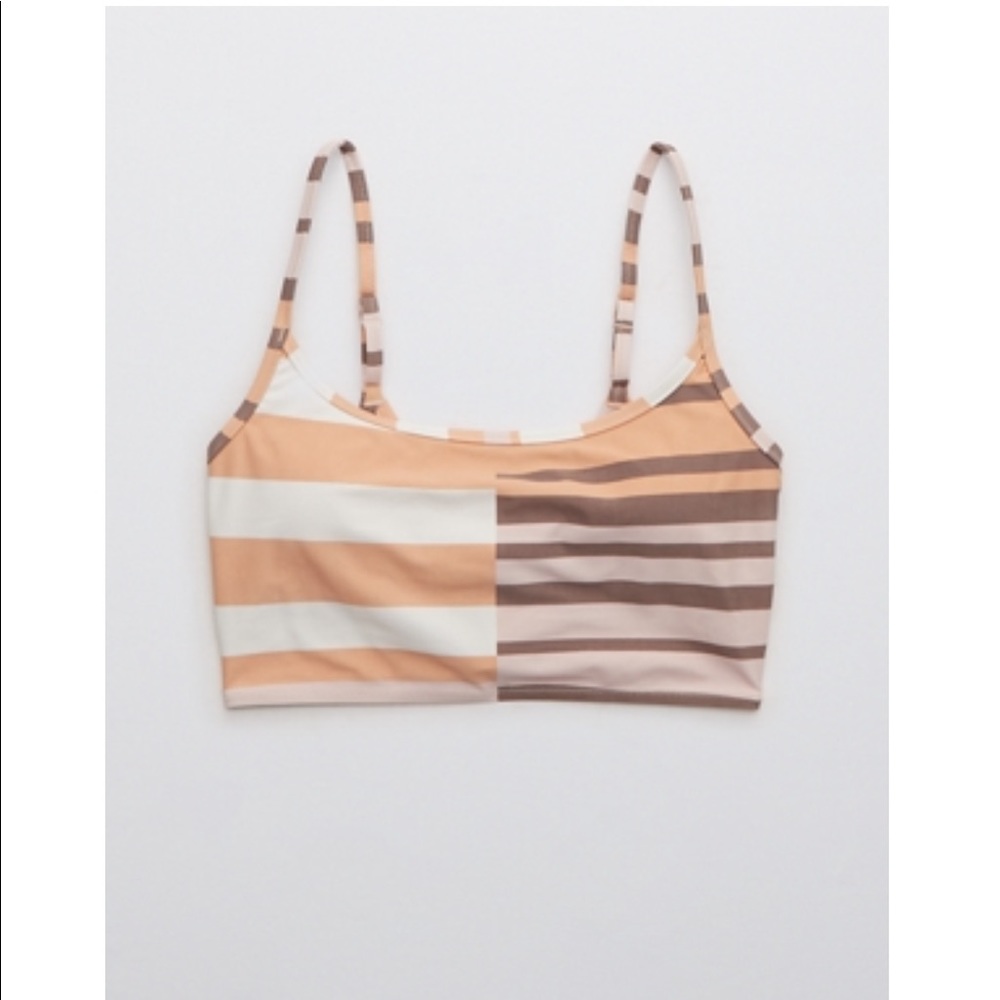 Aerie Printed Longline Scoop Bikini Top